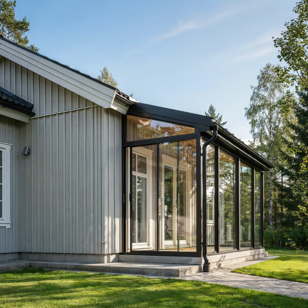 bygga uterum inglasad veranda skurup skane